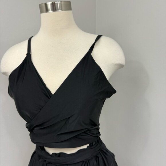 Aerie Black Wrap One-Piece Swimsuit - Picture 3 of 9